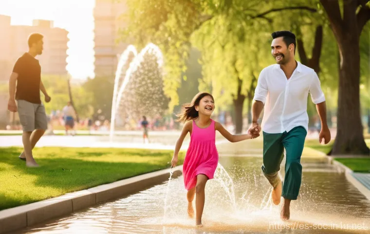 보안관제센터 운영 관련 법적 쟁점 - **Prompt:** "A happy family enjoying a sunny afternoon in a vibrant urban park, reminiscent of a liv...
