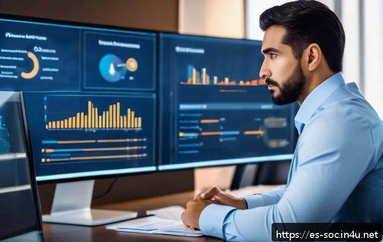보안관제센터에서 경험한 연봉 협상 사례 - A confident Hispanic cybersecurity professional in a modern office setting, presenting detailed char...